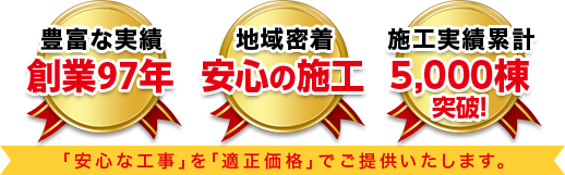 信頼と実績 地域密着ならではのアフターサポート